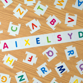 letters arranged to spell dyslexia backwards