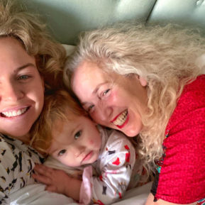 Debbie bright with her daughter and grandchild