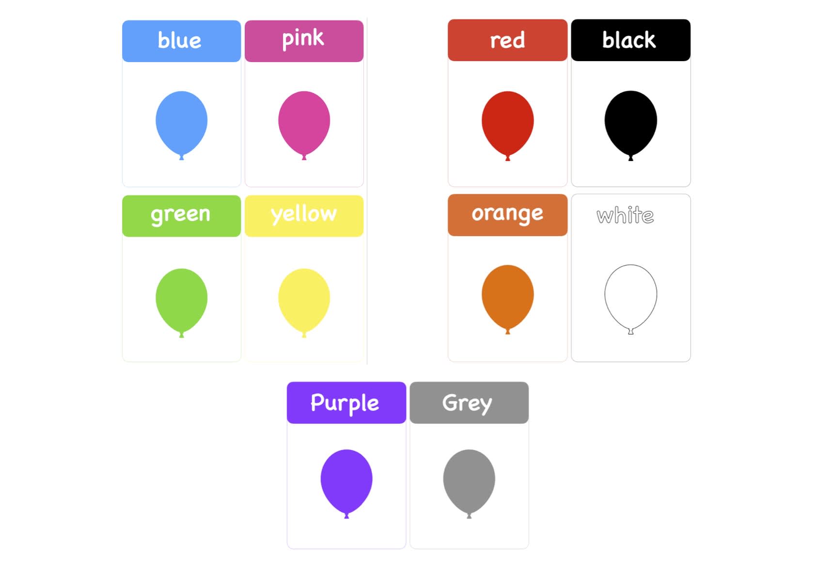 Learning Colours Flashcards